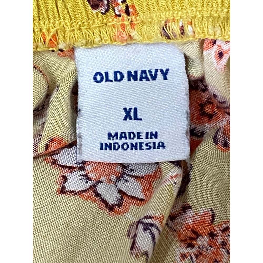Old Navy Floral Yellow Tiered Summer Dress With Pockets Cottagecore Boho Size XL - Picture 5 of 7
